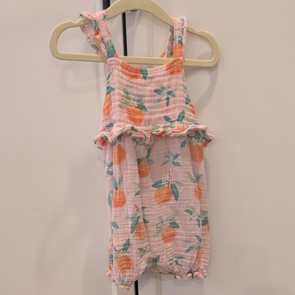 Angel Dear Peach Printed Romper